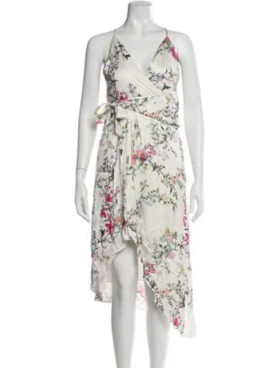 Pre-owned Equipment Floral Print Long Dress In White
