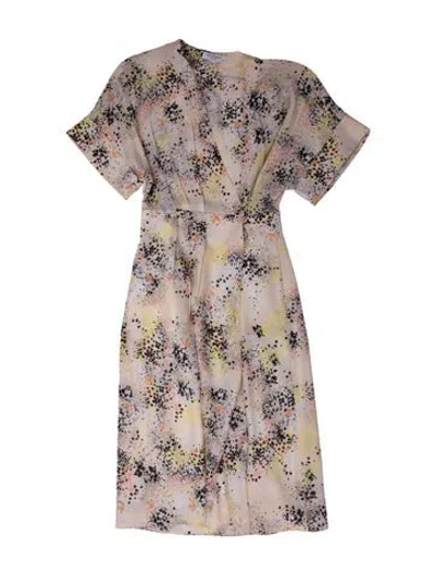 Pre-owned Equipment Floral Print Midi Length Dress In Neutral
