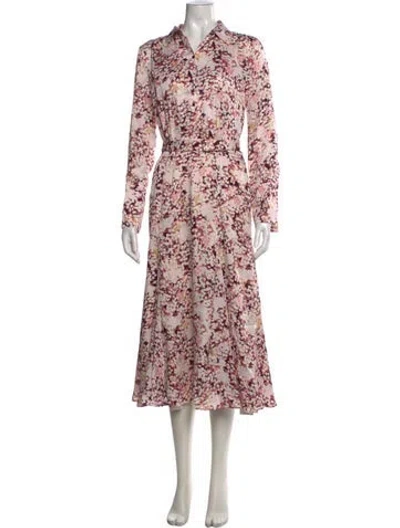 Pre-owned Equipment Floral Print Midi Length Dress W/ Tags In Pink