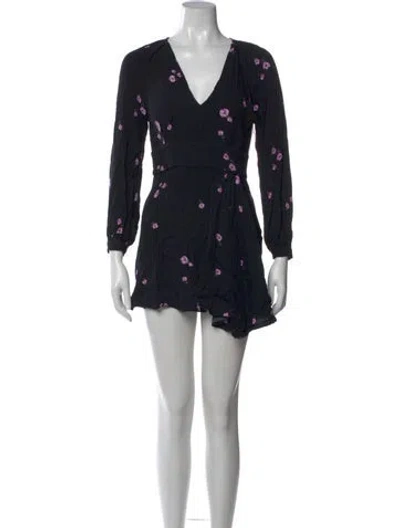 Pre-owned Equipment Floral Print Mini Dress In Black