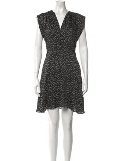 Pre-owned Equipment Floral Print Mini Dress In Black