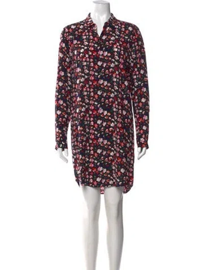 Pre-owned Equipment Floral Print Mini Dress In Multi