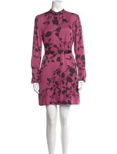 Pre-owned Equipment Floral Print Mini Dress In Pink