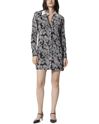 Equipment Gabriela Two-tone Paisley-print Shirtdress In True Black Nature White Cachemire