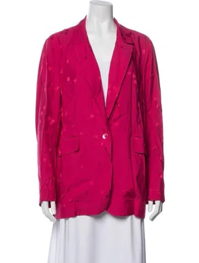 Pre-owned Equipment Graphic Print Blazer In Pink