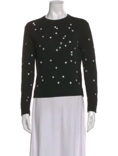 Pre-owned Equipment Graphic Print Crew Neck Sweater In Black