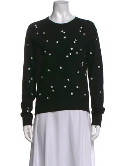 Pre-owned Equipment Graphic Print Crew Neck Sweater In Black