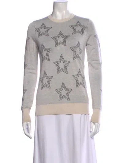 Pre-owned Equipment Graphic Print Crew Neck Sweater In Grey