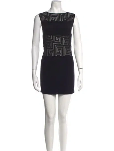 Pre-owned Equipment Graphic Print Mini Dress In Black