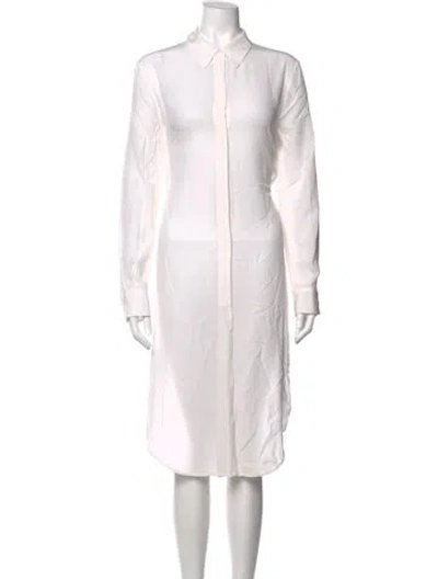Pre-owned Equipment Knee-length Dress In White