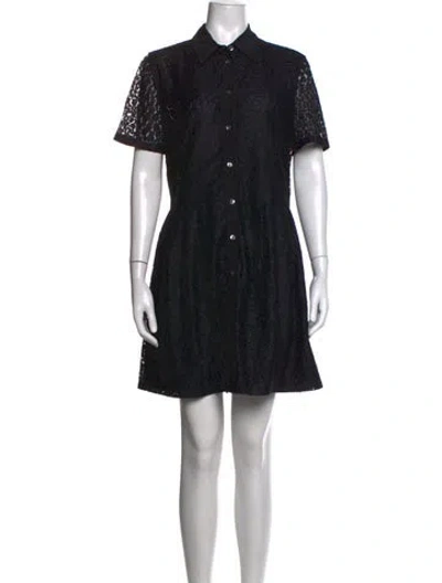 Pre-owned Equipment Lace Pattern Mini Dress In Black