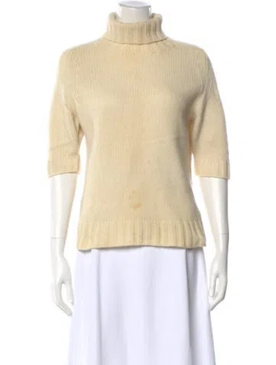 Pre-owned Equipment Lambswool Turtleneck Sweater In Neutral