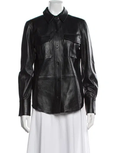 Pre-owned Equipment Leather Jacket In Black
