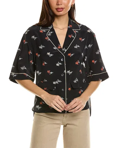 Equipment Leon Silk Shirt In Black