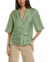 Equipment Leon Print Button-up Shirt In Green