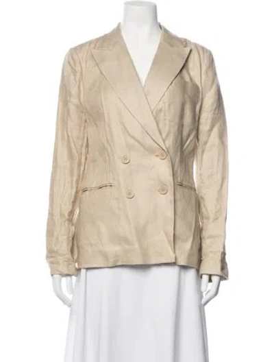 Pre-owned Equipment Linen Blazer W/ Tags In Yellow