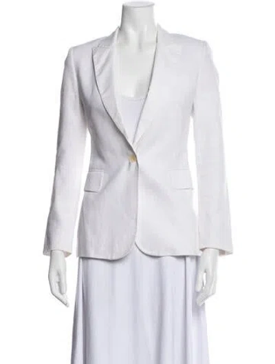 Pre-owned Equipment Linen Blazer In White