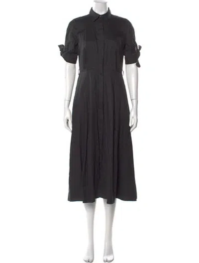 Pre-owned Equipment Linen Long Dress In Gray