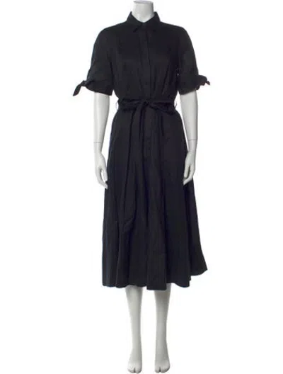 Pre-owned Equipment Linen Midi Length Dress In Blue