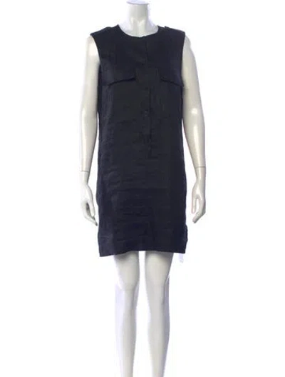 Pre-owned Equipment Linen Mini Dress In Black