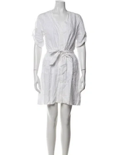 Pre-owned Equipment Linen Mini Dress In Neutrals
