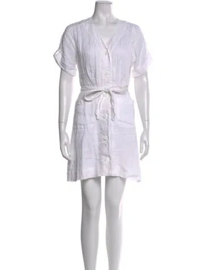 Pre-owned Equipment Linen Mini Dress In White