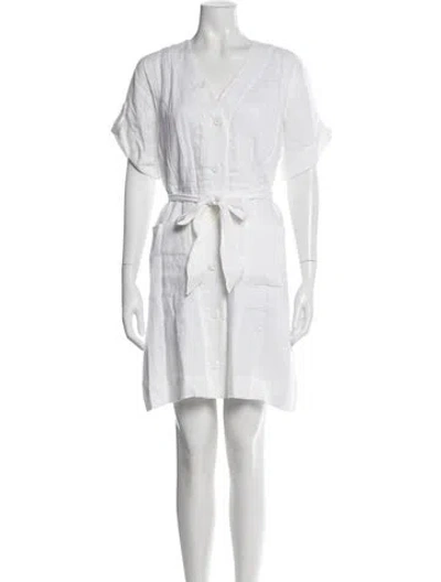 Pre-owned Equipment Linen Mini Dress In White