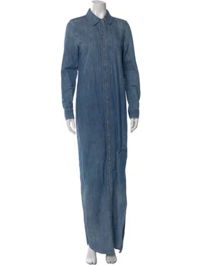 Pre-owned Equipment Long Dress In Blue