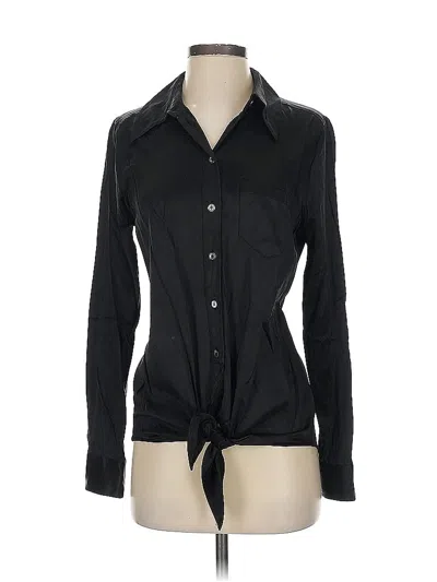 Pre-owned Equipment Long Sleeve Blouse In Black
