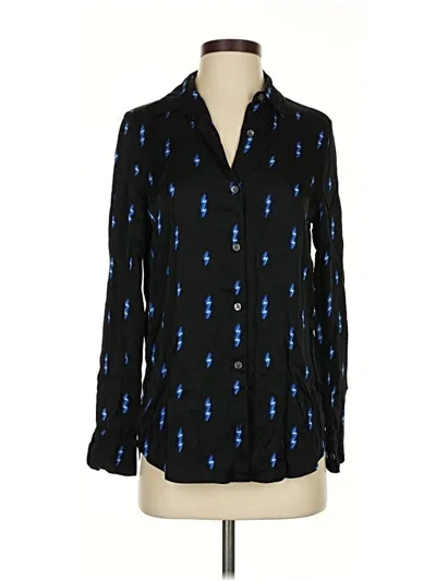 Pre-owned Equipment Long Sleeve Blouse In Black
