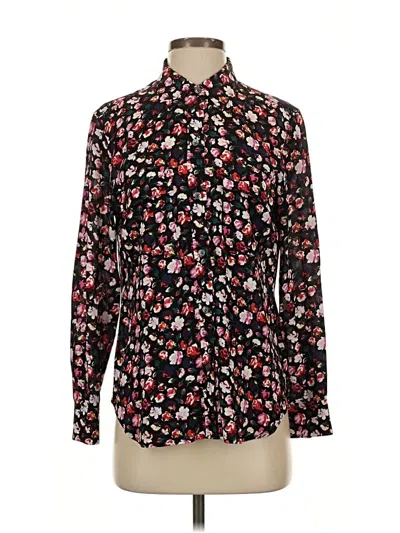 Pre-owned Equipment Long Sleeve Blouse In Black