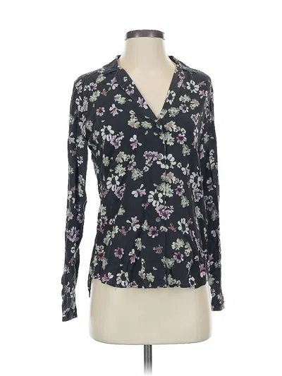 Pre-owned Equipment Long Sleeve Blouse In Black