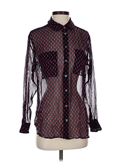 Pre-owned Equipment Long Sleeve Blouse In Black
