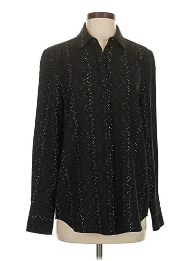 Pre-owned Equipment Long Sleeve Blouse In Black