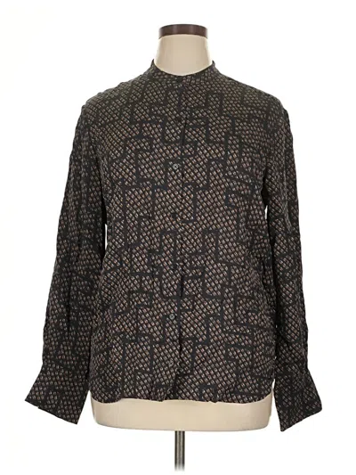 Pre-owned Equipment Long Sleeve Blouse In Black