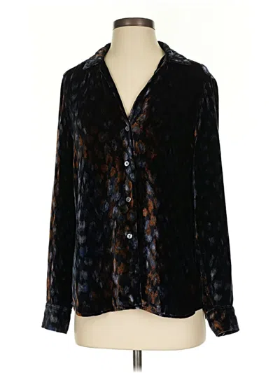 Pre-owned Equipment Long Sleeve Blouse In Black
