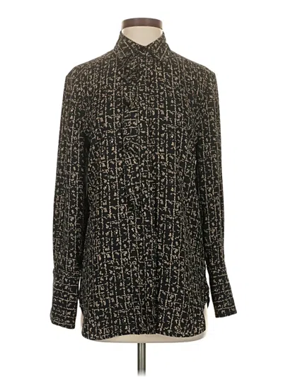 Pre-owned Equipment Long Sleeve Blouse In Black