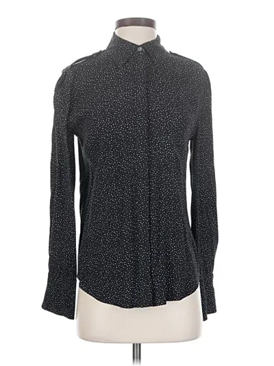 Pre-owned Equipment Long Sleeve Blouse In Black