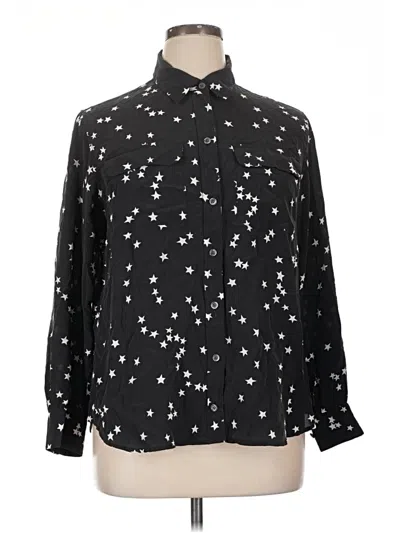Pre-owned Equipment Long Sleeve Blouse In Black