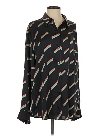 Pre-owned Equipment Long Sleeve Blouse In Black