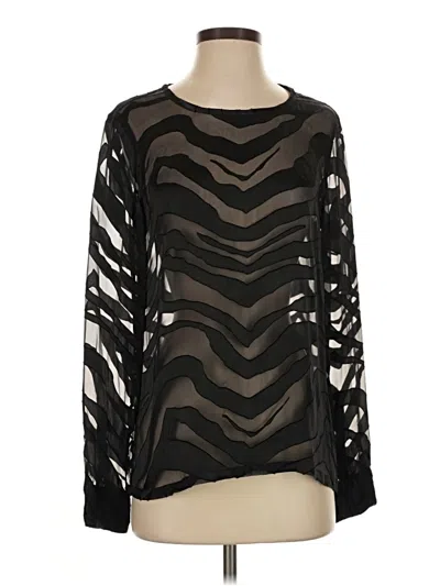 Pre-owned Equipment Long Sleeve Blouse In Black