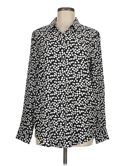 Pre-owned Equipment Long Sleeve Blouse In Black