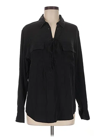 Pre-owned Equipment Long Sleeve Blouse In Black