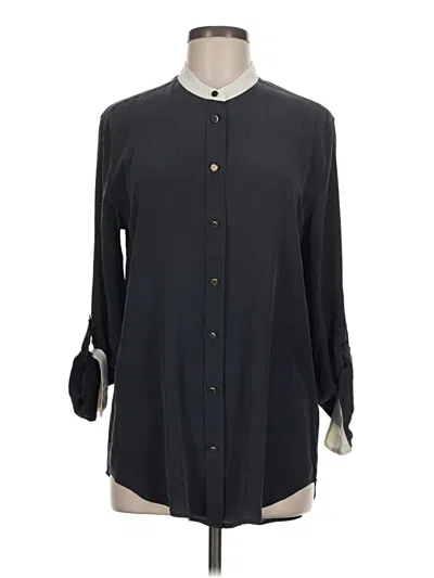 Pre-owned Equipment Long Sleeve Blouse In Black