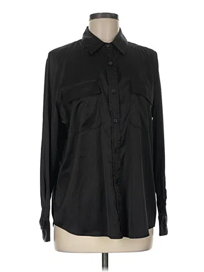 Pre-owned Equipment Long Sleeve Blouse In Black