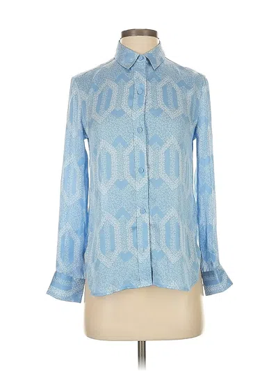 Pre-owned Equipment Long Sleeve Blouse In Blue
