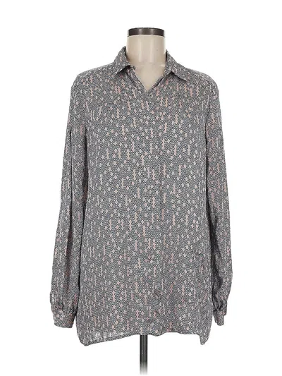 Pre-owned Equipment Long Sleeve Blouse In Blue