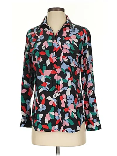 Pre-owned Equipment Long Sleeve Blouse In Blue