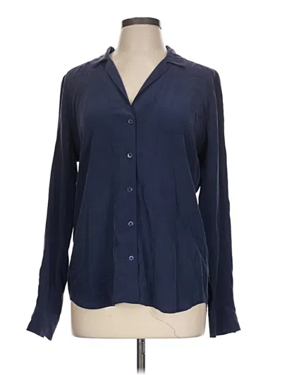 Pre-owned Equipment Long Sleeve Blouse In Blue