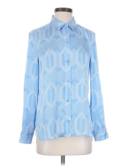Pre-owned Equipment Long Sleeve Blouse In Blue